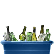 Recycling Container filled with empty glass bottles | Home Recycling