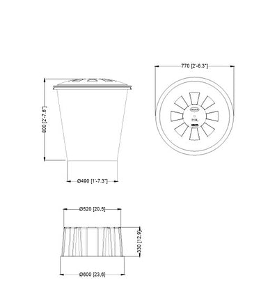 Round 210 litre Water Butt Kit