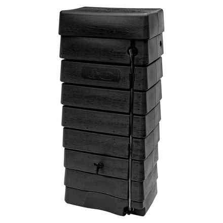 276 Litre Black Wall Tank with Rain Trap Downpipe Connector