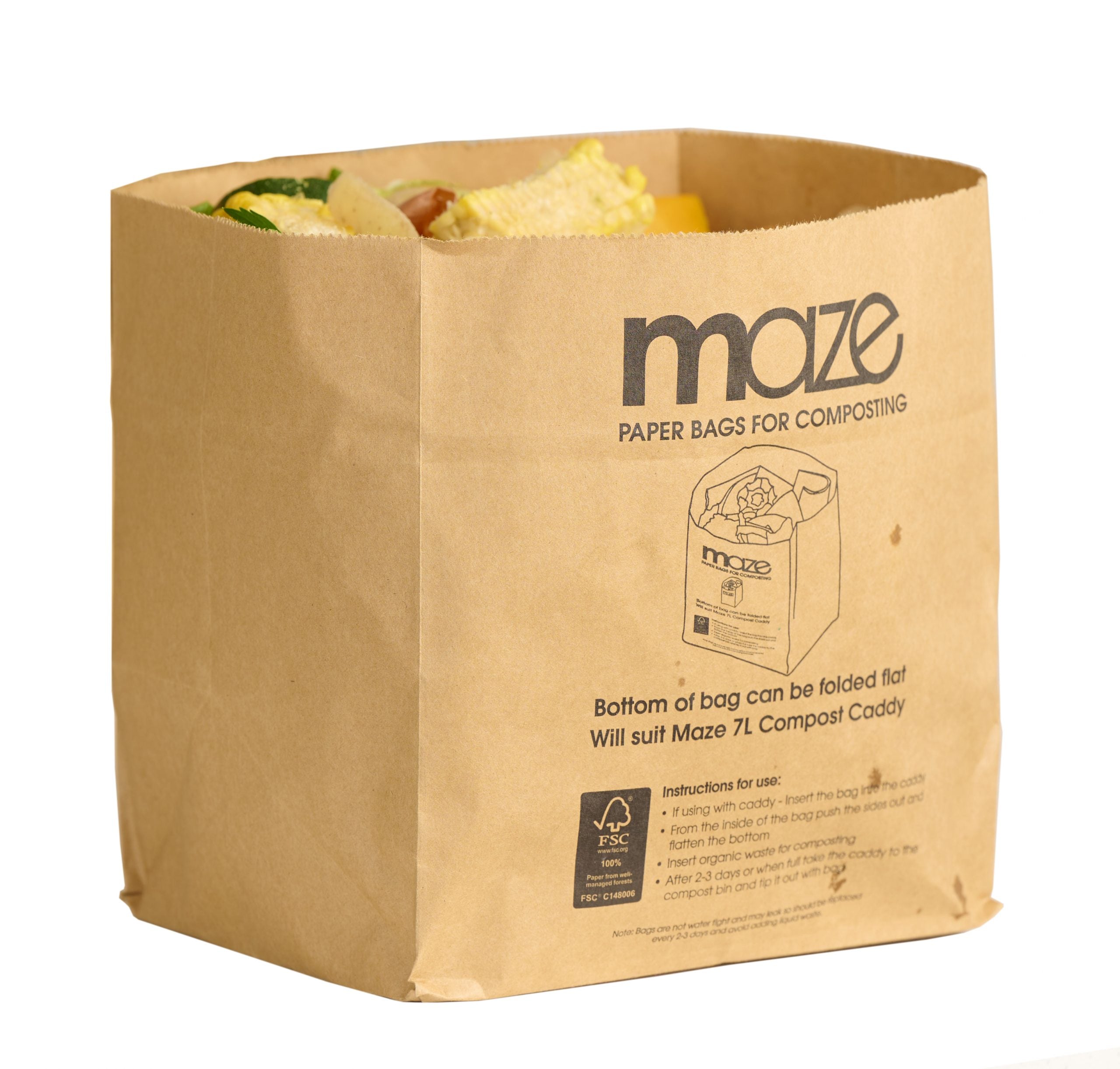Organic Waste Paper Bags In Compost Maze Compostable Paper Bags