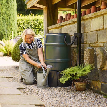 Harcostar 168 Litre Green Water Butt Kit in situ | EvenGreener