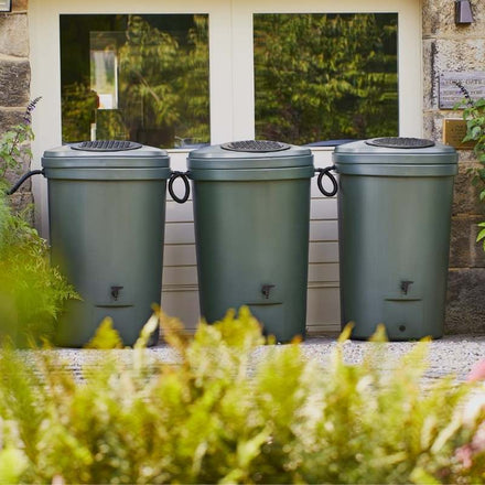 Harcostar 1,050 Litre Magnum Water Butt Triple Kit in situ