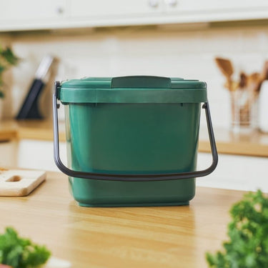 Straight 5 Litre Green Kitchen Caddy in situ