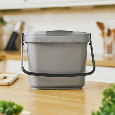 Straight 5 Litre Silver Kitchen Caddy in situ