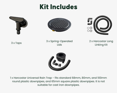 Harcostar 1,050 Litre Magnum Water Butt Triple Kit