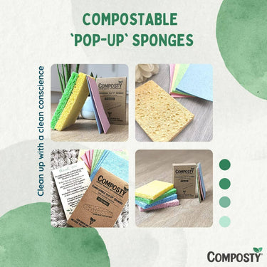 Composty Compostable Jumbo  Pop-Up Sponges - 3 Pack
