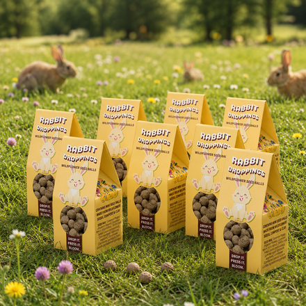 Rabbit Droppings Wildflower Seed Balls Easter Gardening Gift