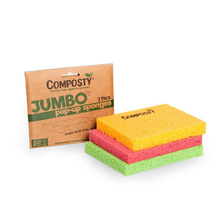 Composty Compostable Jumbo  Pop-Up Sponges - 3 Pack