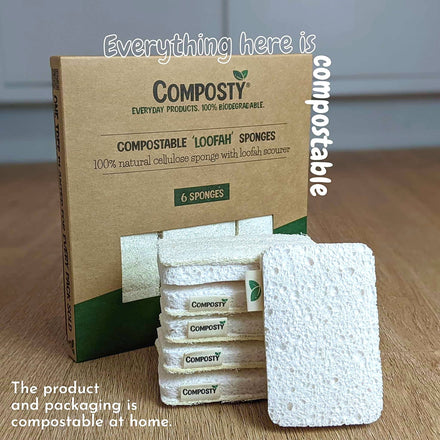 Composty Compostable Loofah Scourer Sponges - 6 Pack