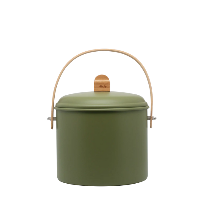 Pebbly 7 litre Olive Compost Caddy + Filter