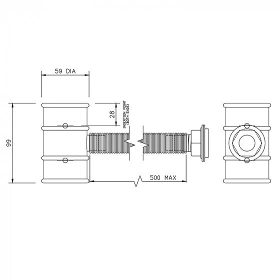 Floplast Miniflo RainWater Diverter - Black