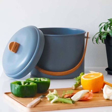 Pebbly 7 litre Slate Grey Compost Caddy + Filter
