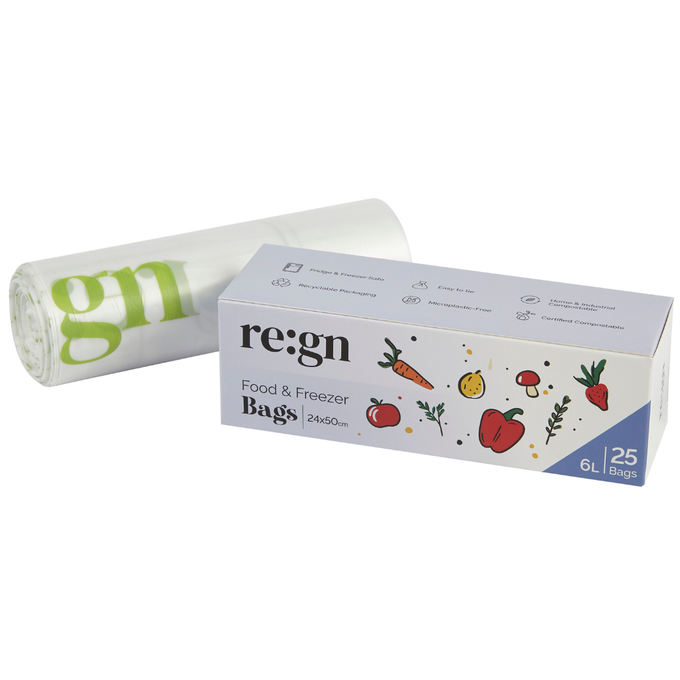 Compostable  6L Food & Freezer Bags - 25 bags