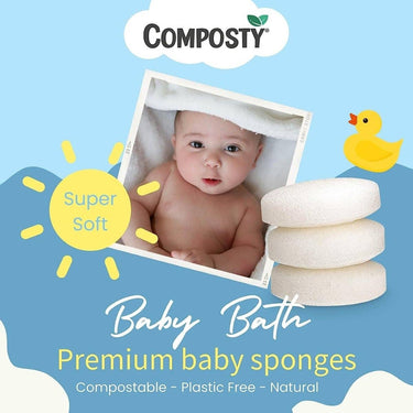 Composty Compostable Konjac Baby Sponges - 3 Pack