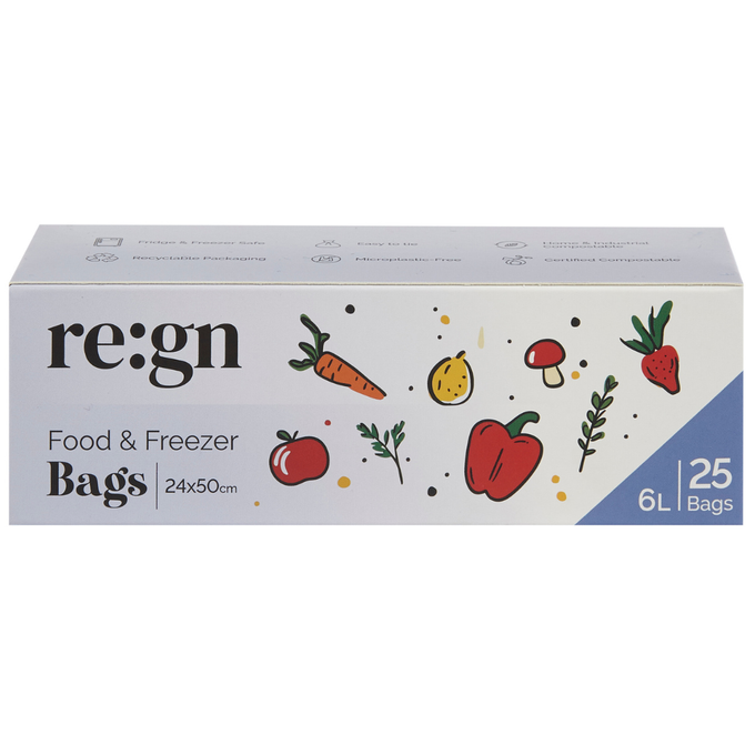 Compostable  6L Food & Freezer Bags - 25 bags