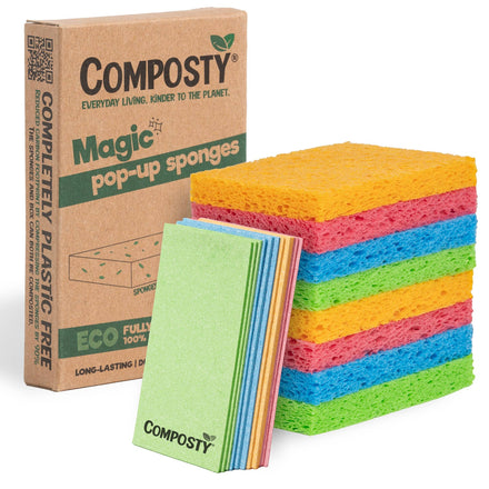 Composty Compostable Pop-Up Sponges - 12 Pack
