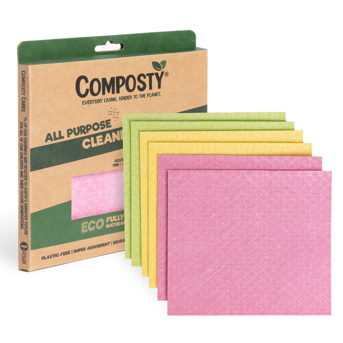 Composty Compostable Swedish Dishcloths - 6 Pack