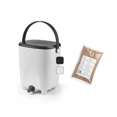 Biolan White Bokashi Bin with 1kg Bokashi