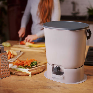 Organko Grey Twin Pack Bokashi Bin with 1kg Bokashi