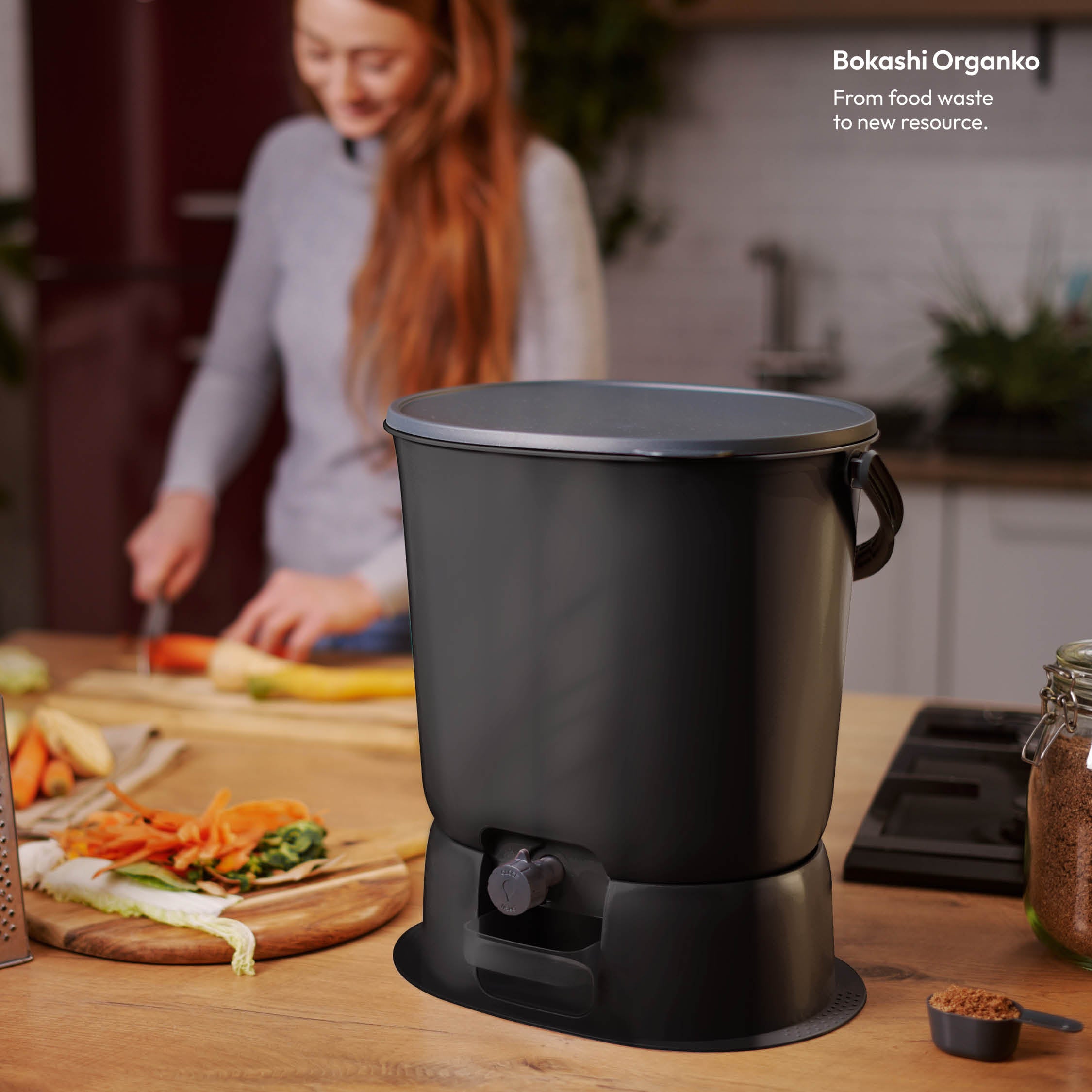Bot Kasti Organko Black Twin Pack Bokashi Bin with 2kg Bokashi