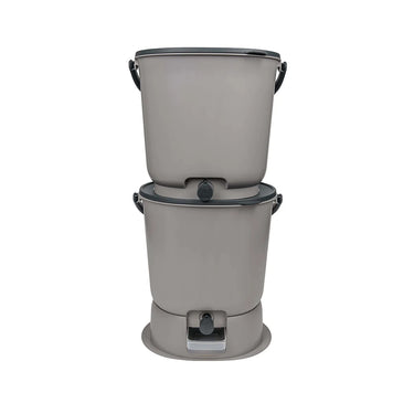 Organko Grey Twin Pack Bokashi Bin with 1kg Bokashi