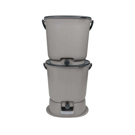 Organko Grey Twin Pack Bokashi Bin with 1kg Bokashi