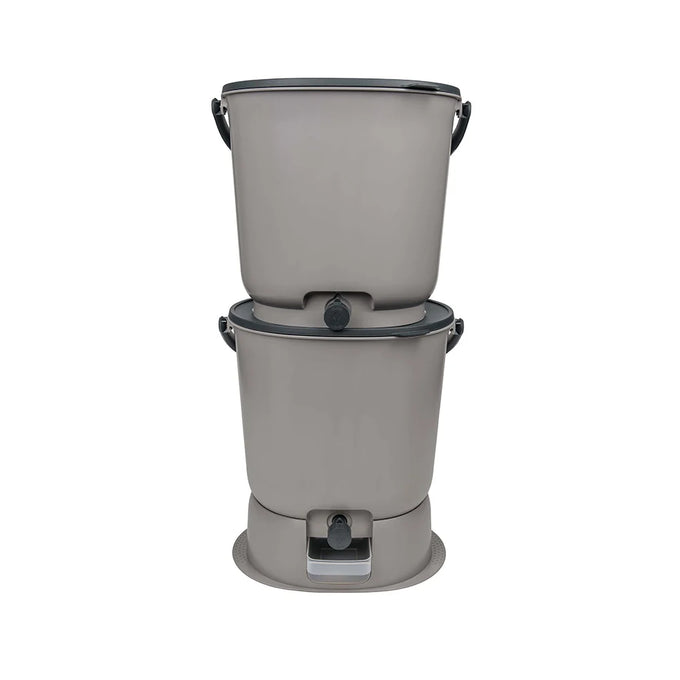 Organko Grey Twin Pack Bokashi Bin with 1kg Bokashi