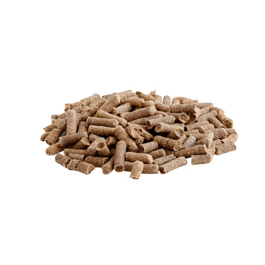 Pellets made from wool on a white background