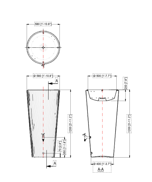 Graf Linus 2-in-1 Grey 220 Litre Water Tank