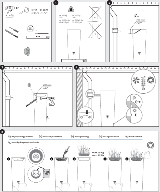Graf Linus 2-in-1 Grey 220 Litre Water Tank