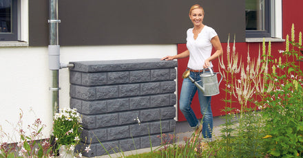 Rocky 400 Litre Dark Granite Wall Tank