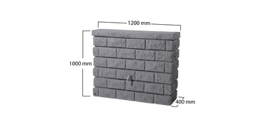 Graf Rocky 400 Litre Dark Granite Wall Tank