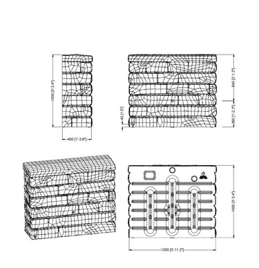 Graf Rocky 400 Litre Dark Granite Wall Tank