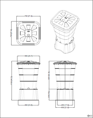 Graf Square 203 litre Water Butt Kit