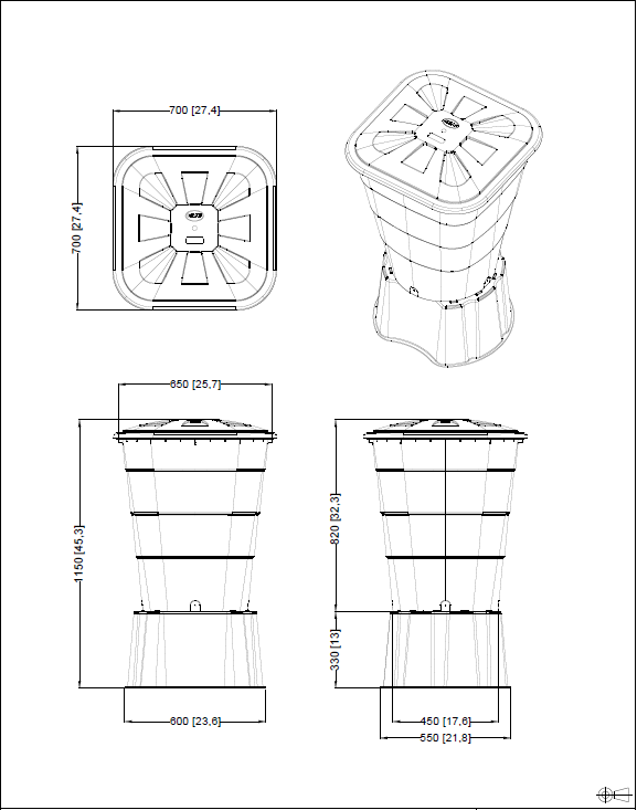 Graf Square 203 litre Water Butt Kit
