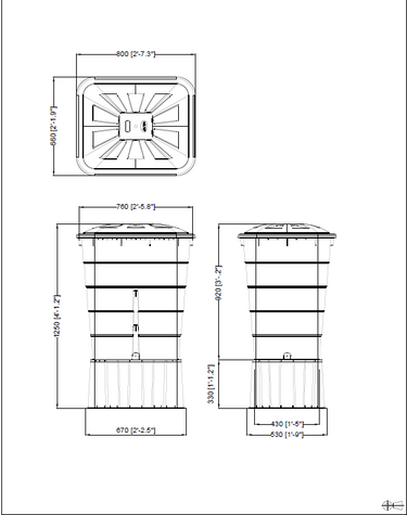 Graf Square 300 litre Water Butt Kit