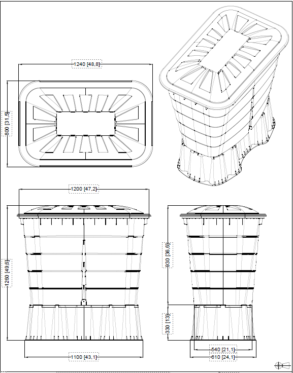 Graf Square 520 litre Water Butt Kit