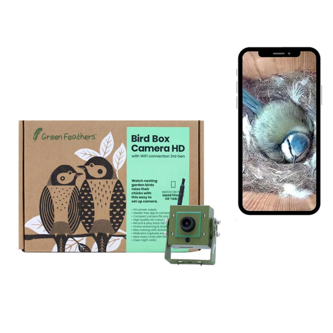 Green Feathers WiFi HD Camera for Bird Box & Wildlife Habitats