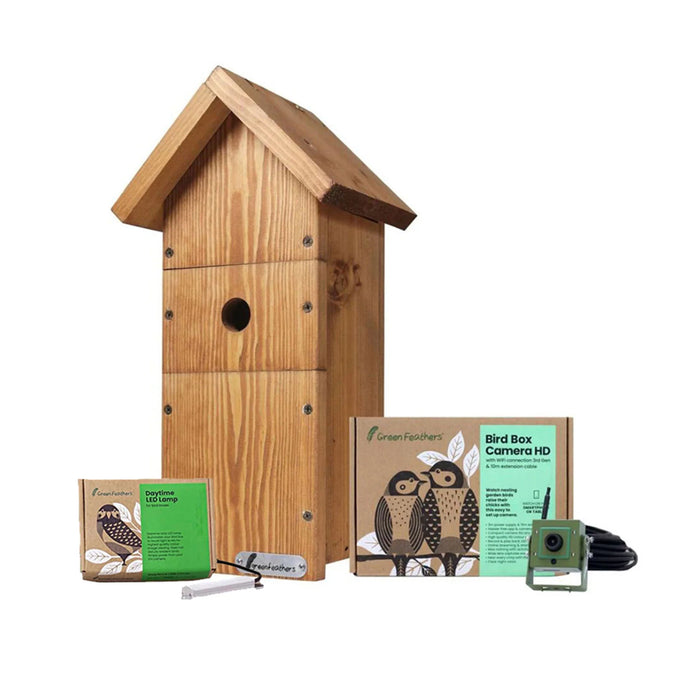 Green Feathers WiFi Bird Box HD Camera Starter Pack