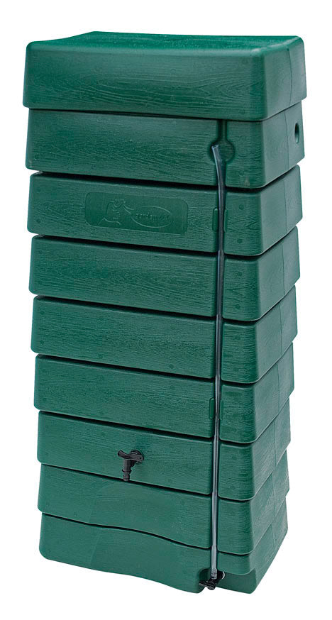 276 Litre Green Wall Tank with Rain Trap Downpipe Connector