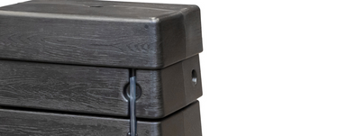 276 Litre Black Wall Tank with Rain Trap Downpipe Connector