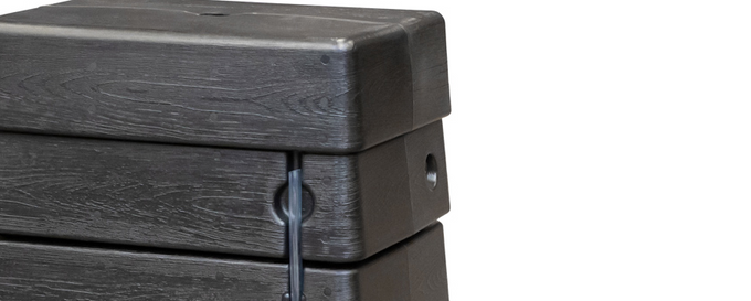 276 Litre Black Wall Tank with Rain Trap Downpipe Connector