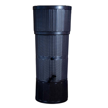 Strata 150 Litre Black Rattan Effect Water Butt Kit