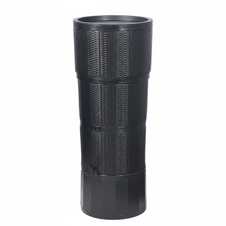 Strata 150 Litre Graphite Rattan Effect Water Butt Kit