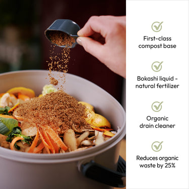 Organko Grey Twin Pack Bokashi Bin with 1kg Bokashi