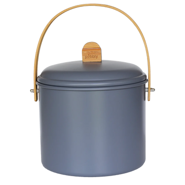 Pebbly 7 litre Slate Grey Compost Caddy + Filter