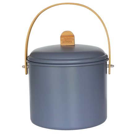 Pebbly 7 litre Slate Grey Compost Caddy + Filter