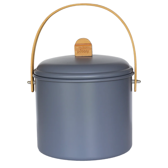 Pebbly 7 litre Slate Grey Compost Caddy + Filter