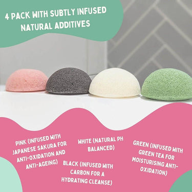Composty Compostable Konjac Facial Sponges - 4 Pack