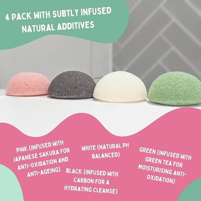 Composty Compostable Konjac Facial Sponges - 4 Pack